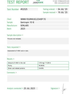 GENTROPIN (SOMATROPIN) 100IU HGH KIT WITH BACTERIOSTATIC WATER – GENLABS